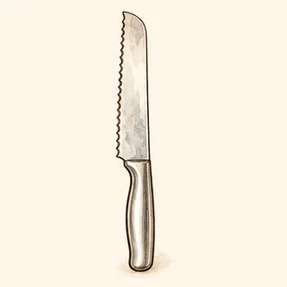 Gezeichnete Skizze: Brotmesser